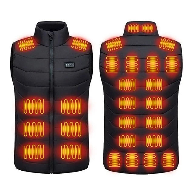 Heated Vest USB-Powered 28 Heating Zones Quilted Design