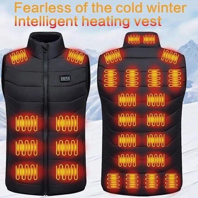 Heated Vest USB-Powered 28 Heating Zones Quilted Design