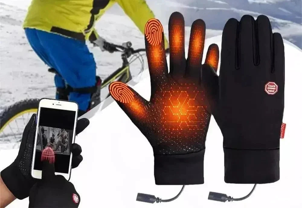 Heated Winter Gloves Touchscreen Non-Slip Grip