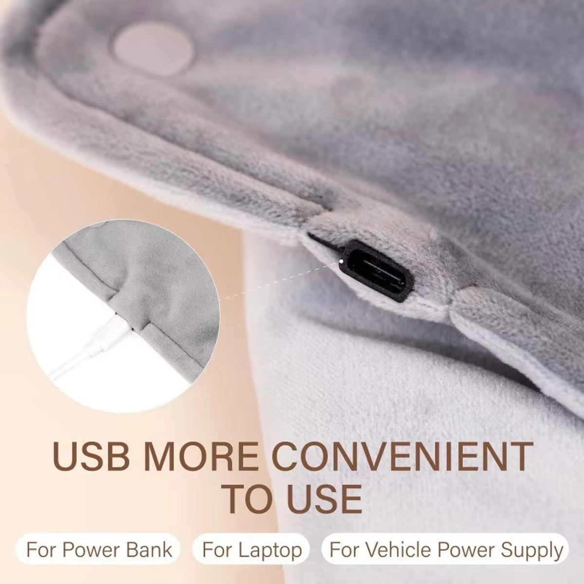 Heating Pad USB Powered Microplush & Machine Washable
