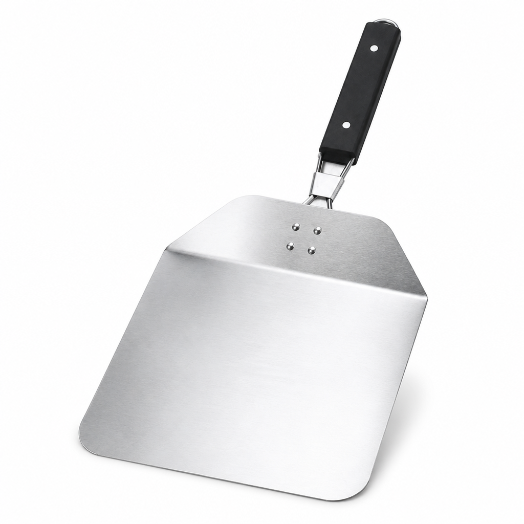 Heavy-Duty Stainless Steel Square-Edge Pizza Peel (Foldable Handle)