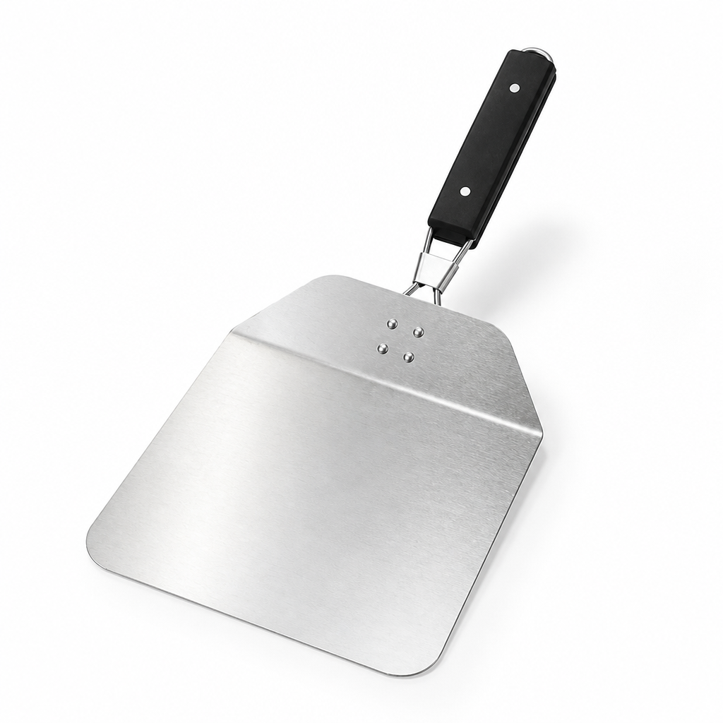 Heavy-Duty Stainless Steel Square-Edge Pizza Peel (Foldable Handle)