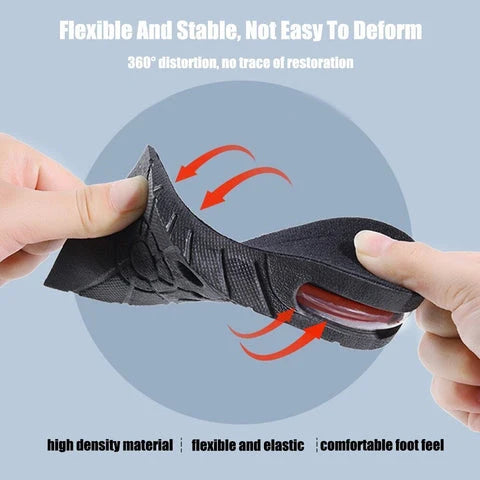 Height Increase Insoles Adjustable Up To 3.5 Inch Shock-Absorbing