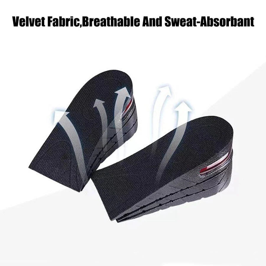 Height Increase Insoles Adjustable Up To 3.5 Inch Shock-Absorbing