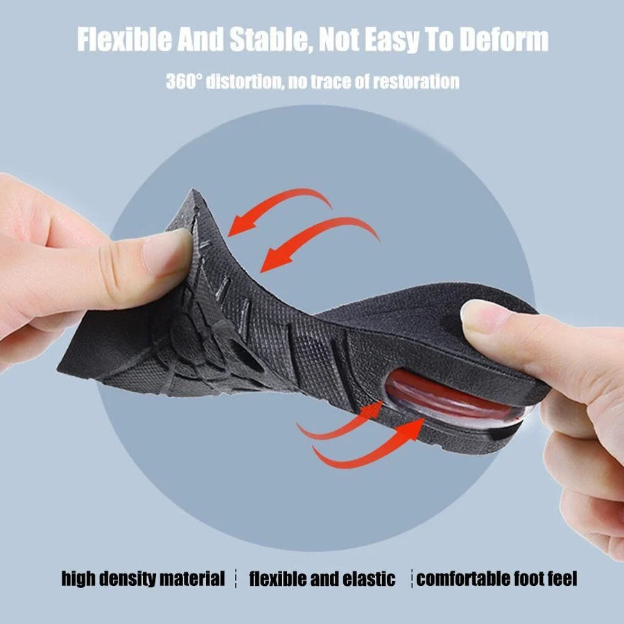 Height Increase Insoles Adjustable Up To 3.5 Inch Shock-Absorbing