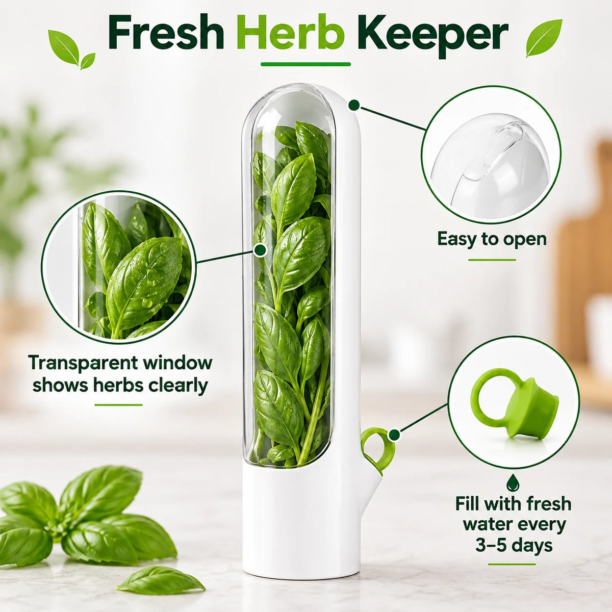 Herb Keeper Fresh Herb Storage Organizer