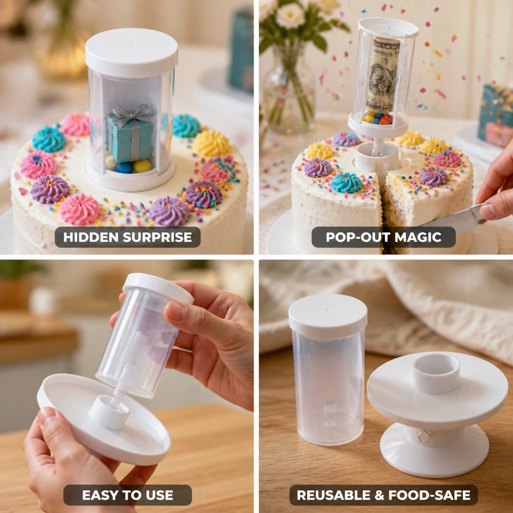 Hidden Pop-Out Reusable & Food-Safe Cake Stand