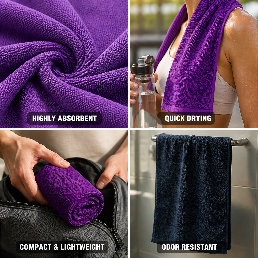 High-Absorbency Quick-Drying Microfiber Sports Towel