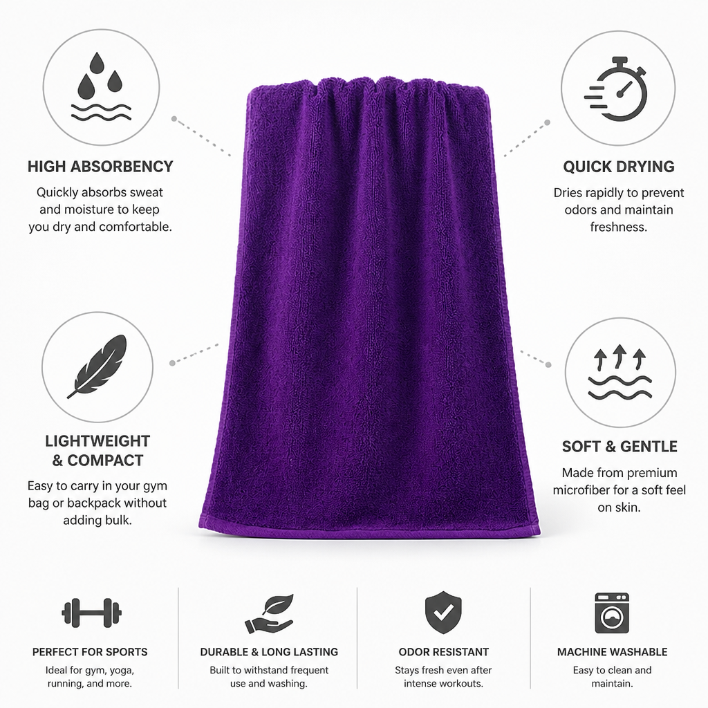 High-Absorbency Quick-Drying Microfiber Sports Towel