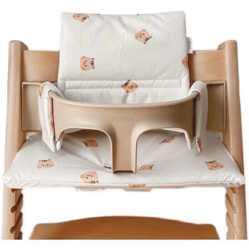 High Chair Cushion Padded Removable Machine-Washable Cover & Harness Slots