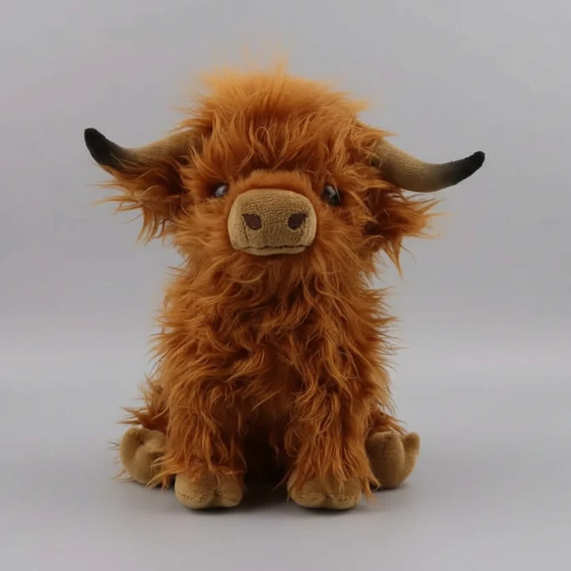Highland Cow Plush Toy Soft Shaggy 9.8-Inch Cuddly Companion