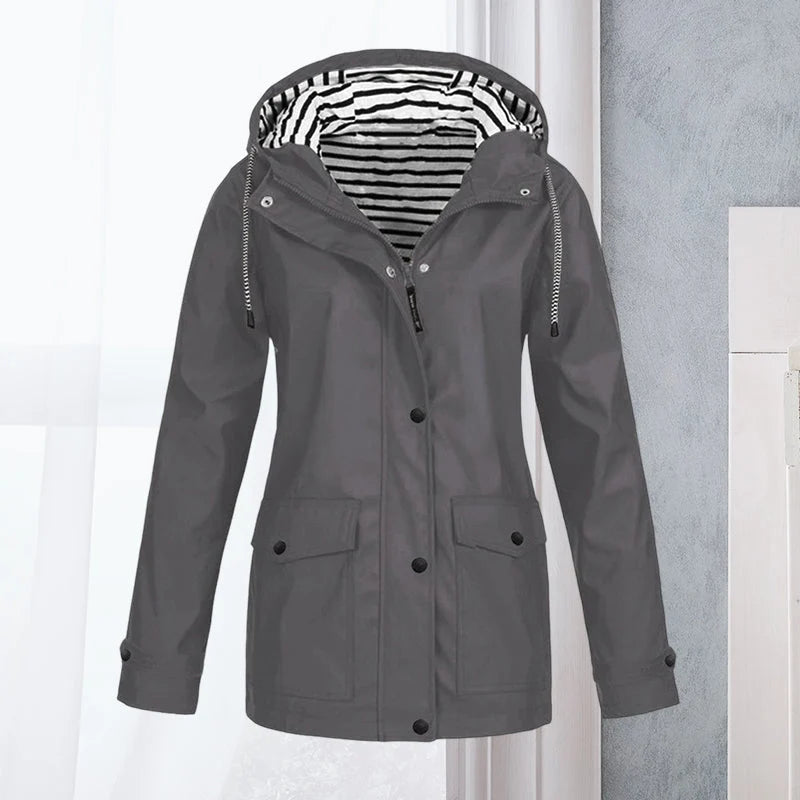 Hiking Jacket Waterproof Lightly Padded Adjustable Fit