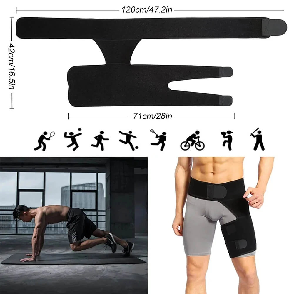 Hip & Thigh Compression Brace Adjustable Targeted Breathable Support