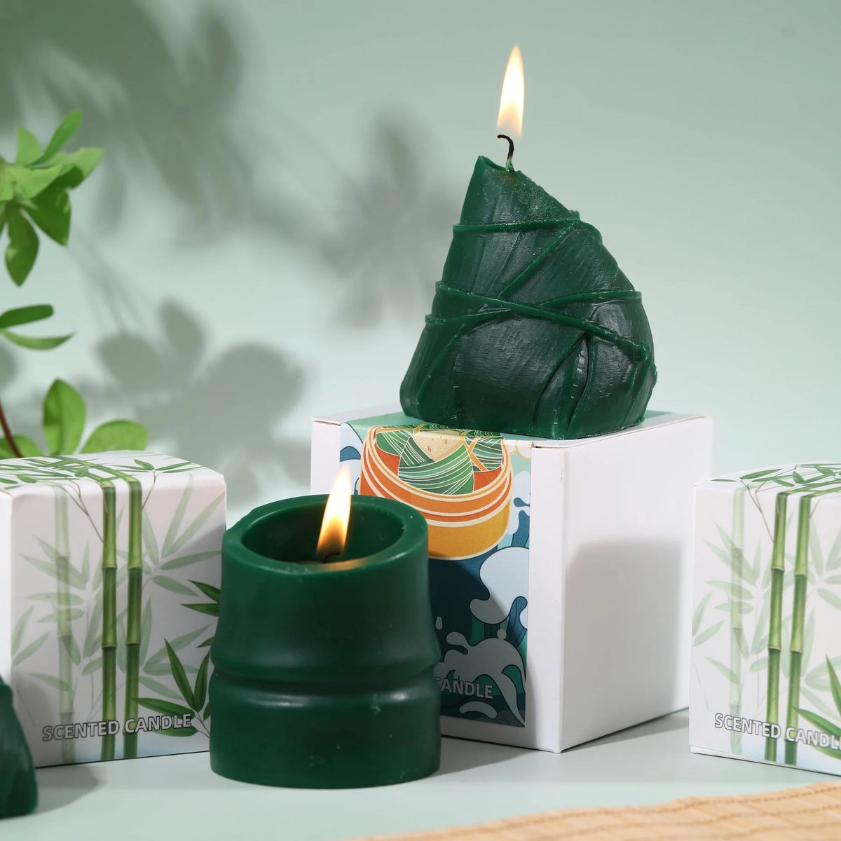Holiday Candle Hand-Poured Textured Tree Subtle Scent