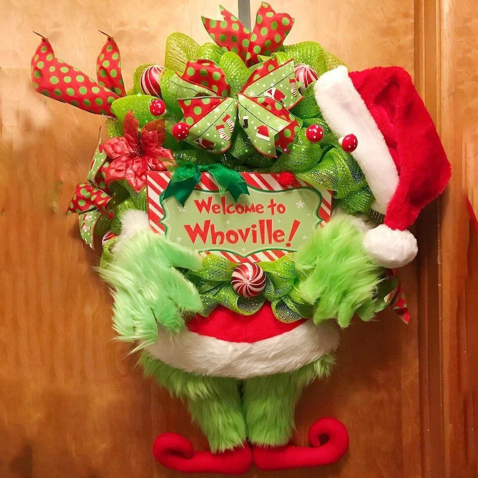Holiday Decor Arrangement Durable Foliage & Candy Cane Accents