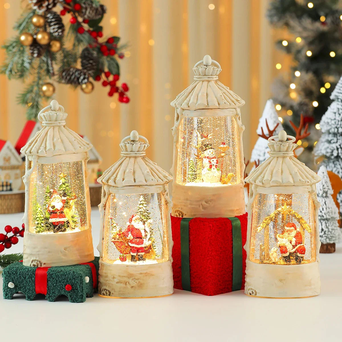 Holiday Lantern Built-In LED Warm Glow Indoor & Outdoor