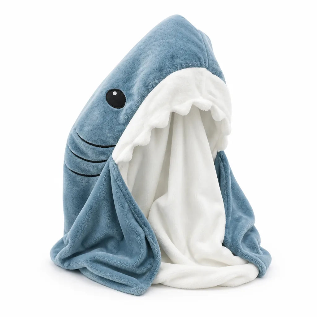 Hooded Blanket Shark Mouth Ultra-Soft Fleece