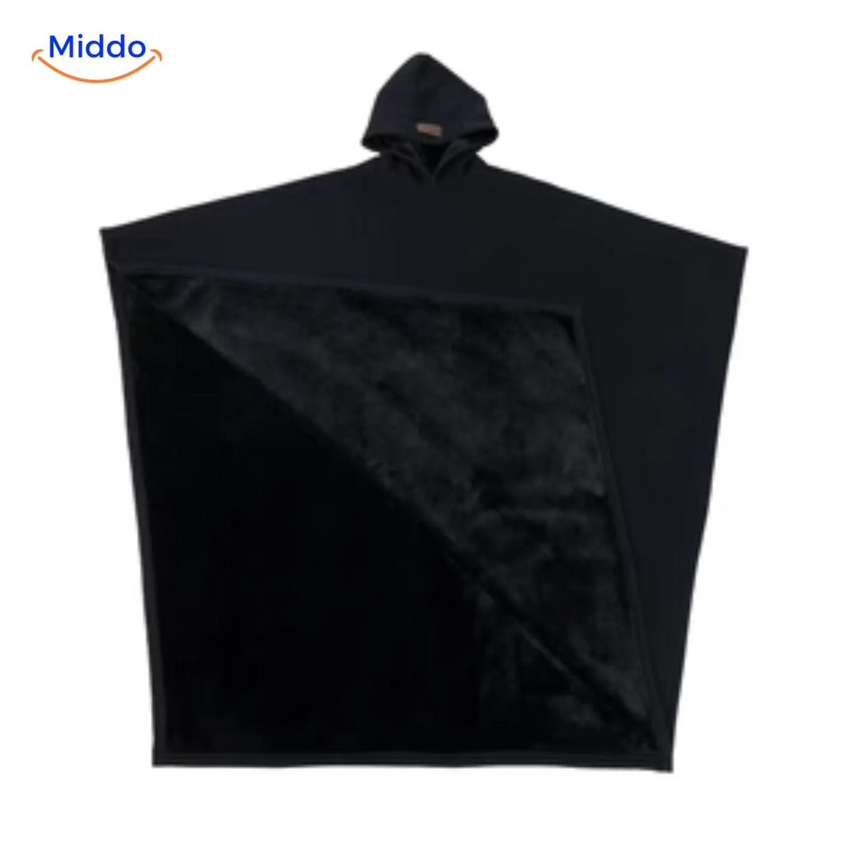 Hooded Cape Wool Blend Oversized Button Closure