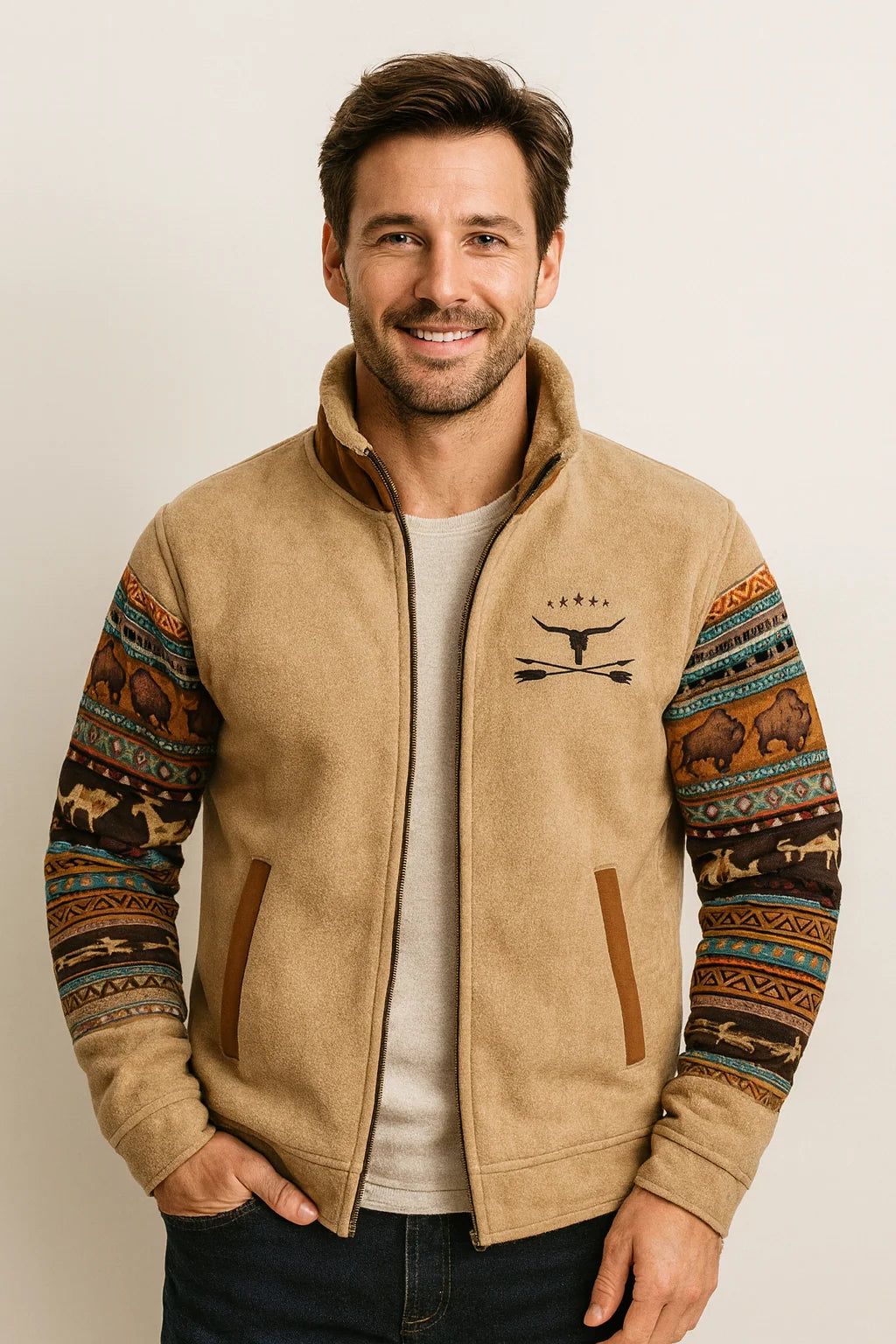 Hooded Vest Partial Zip Adjustable Hood Pockets