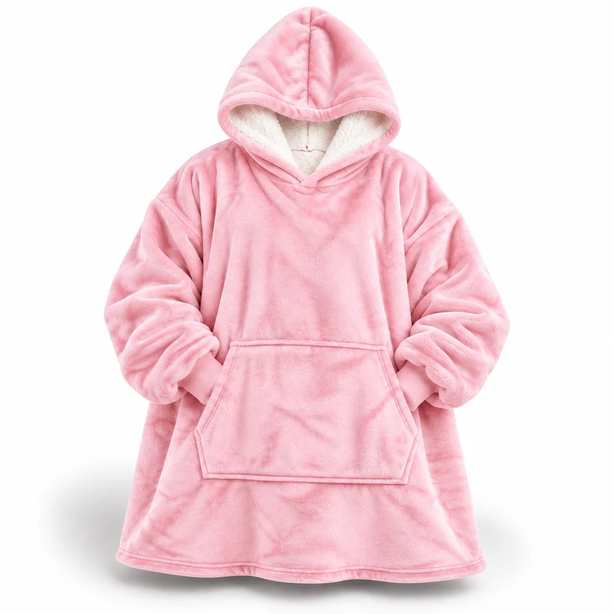 Hoodie Blanket Oversized Sherpa Fleece Hood & Front Pocket