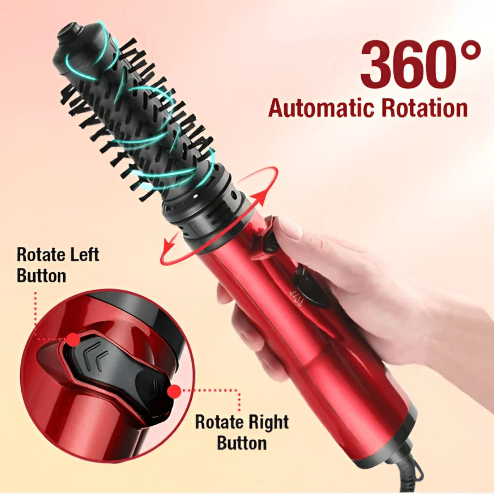 Hot Air Brush Rotating Ionic Two Interchangeable Heads