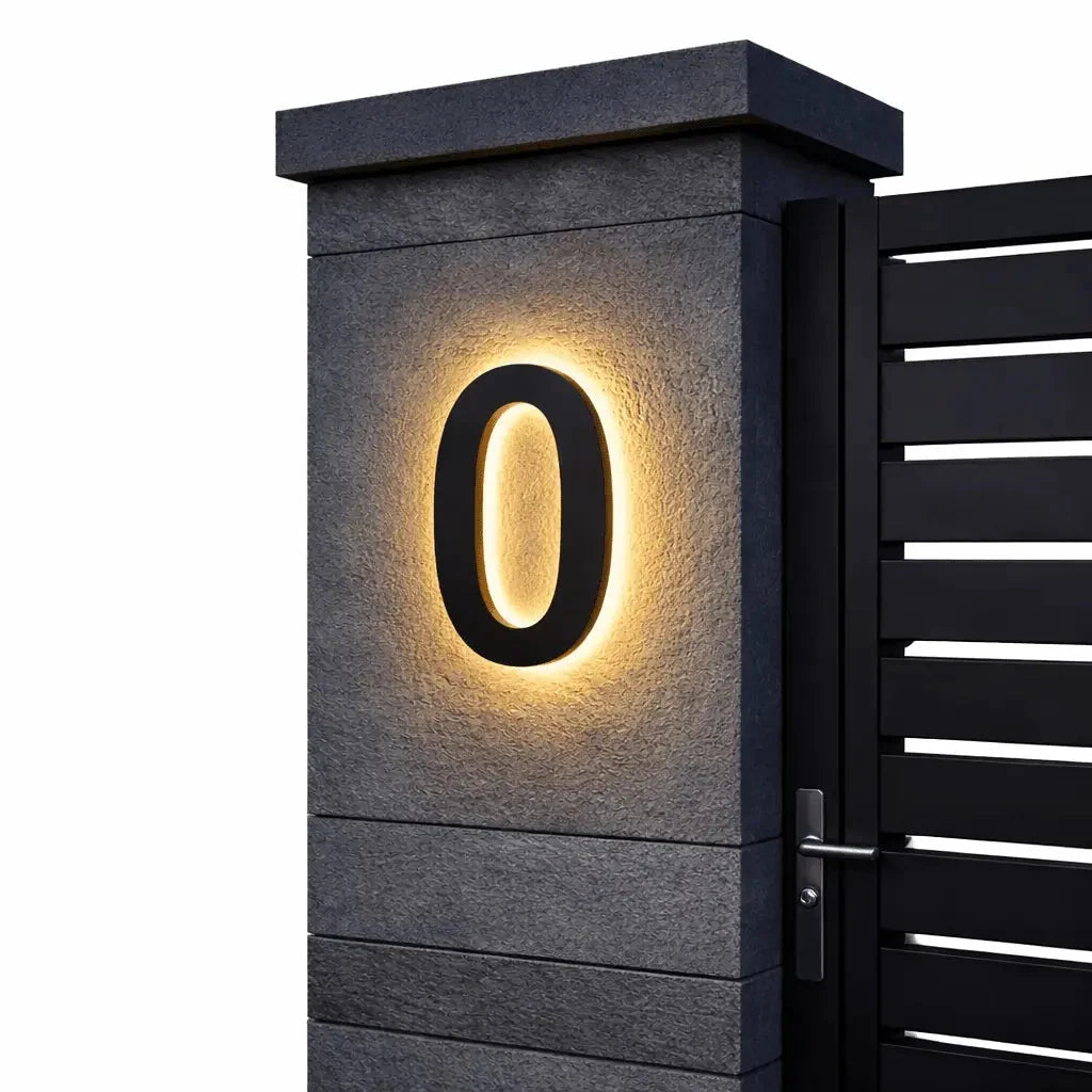House Number Sign LED Backlit IP68 Waterproof Stainless Steel & Acrylic