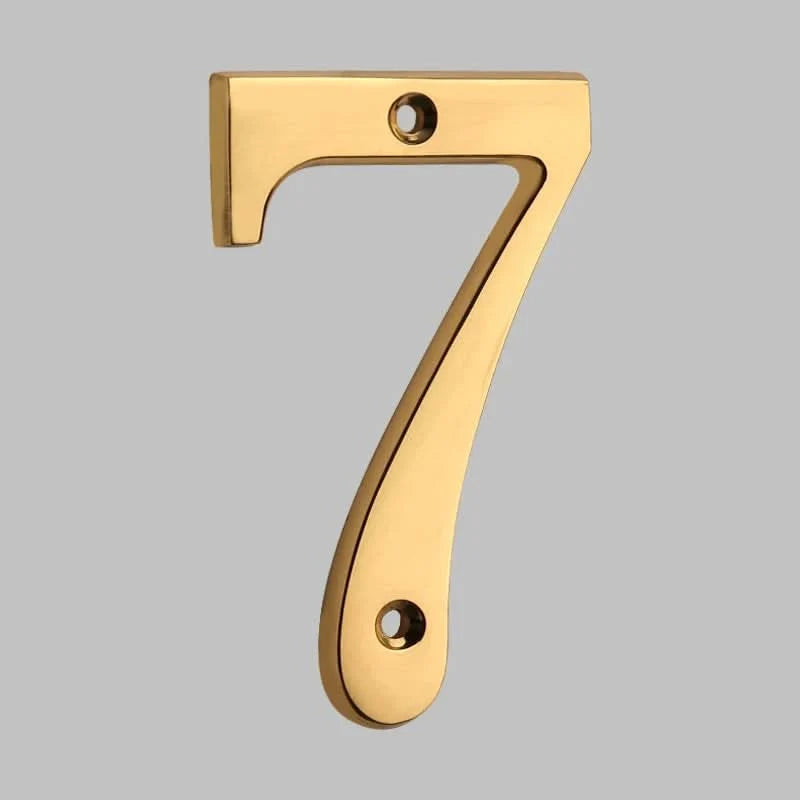 House Number Solid Brass Classic Design Mounting Hardware Included