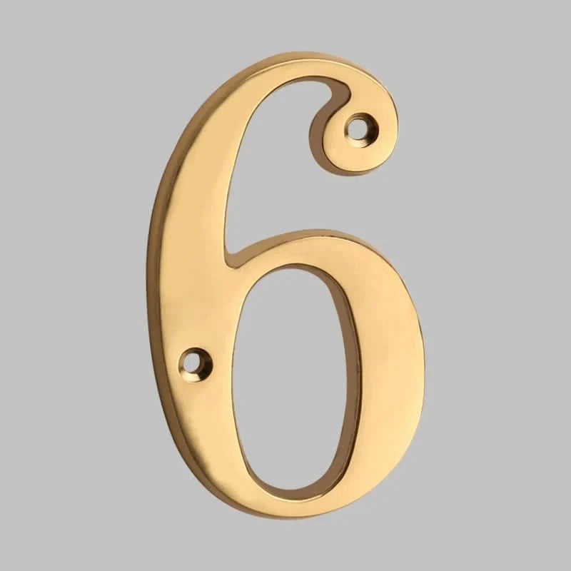 House Number Solid Brass Classic Design Mounting Hardware Included