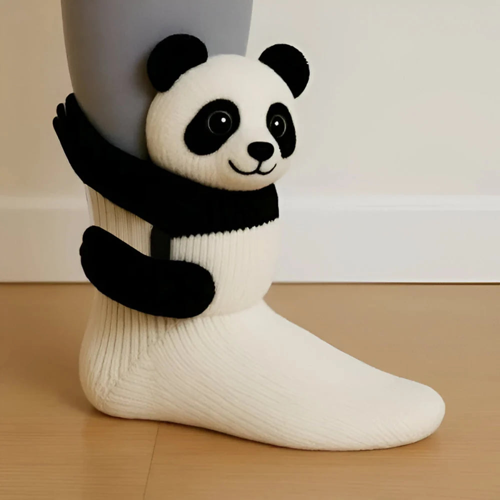 House Socks Plush Warmth Non-Slip Sole Animal Designs