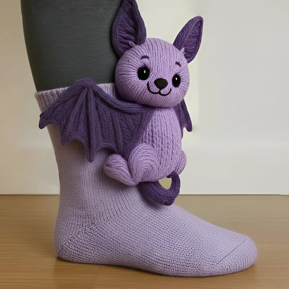 House Socks Plush Warmth Non-Slip Sole Animal Designs