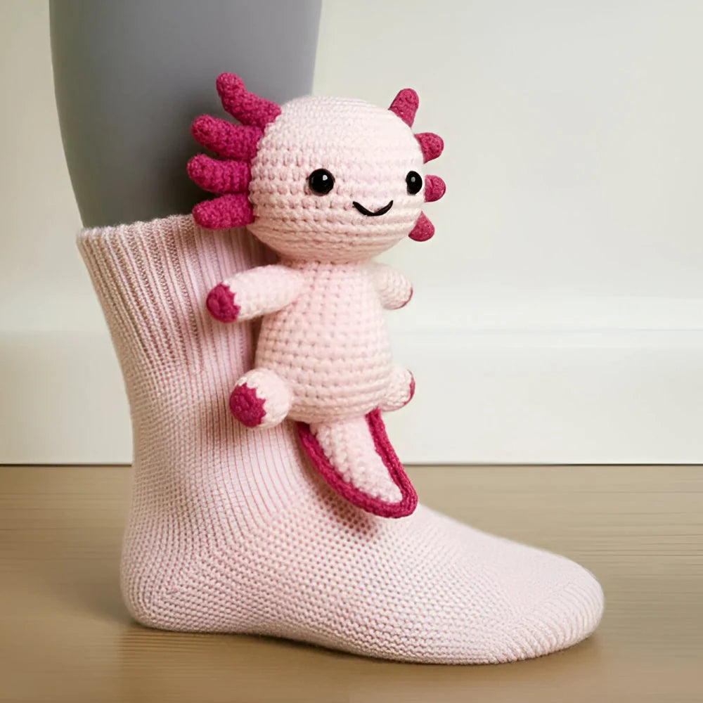 House Socks Plush Warmth Non-Slip Sole Animal Designs