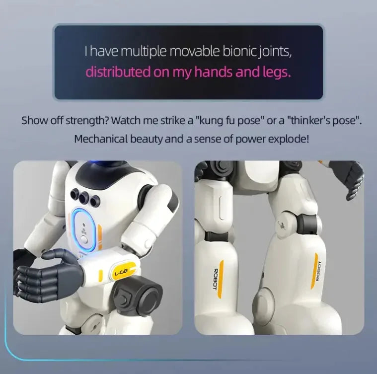 Humanoid Robot Toy Gesture Control Voice Recording Flexible Movement