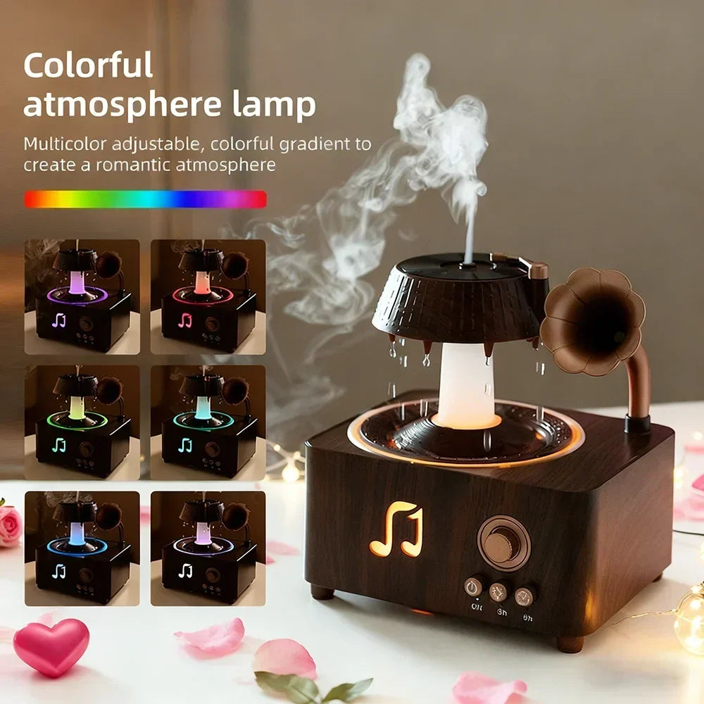 Humidifier Vintage Gramophone Design Aromatherapy Quiet Operation
