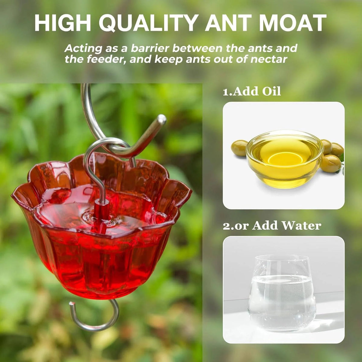 Hummingbird Feeder Six Flower Ports Ant Moat