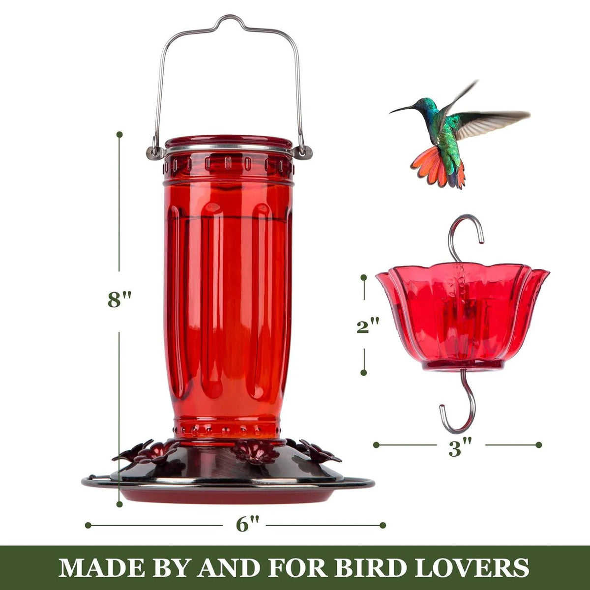 Hummingbird Feeder Six Flower Ports Ant Moat