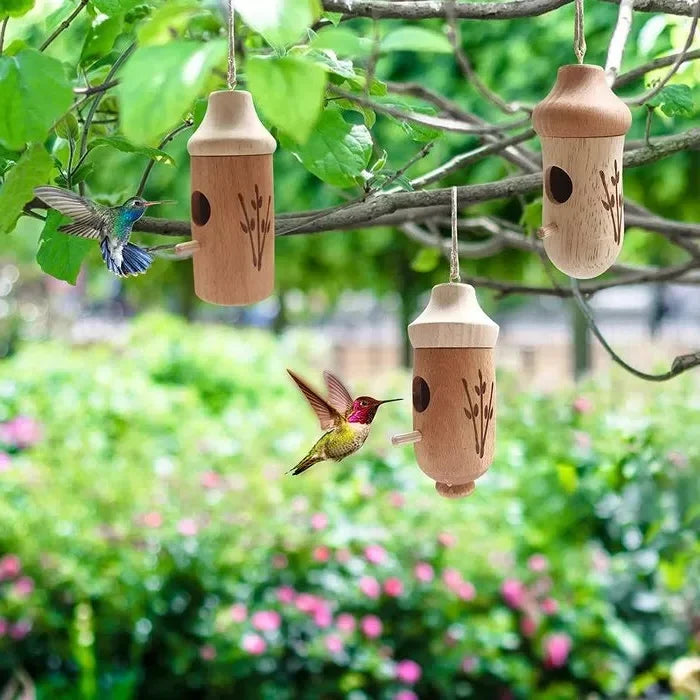 Hummingbird House Weather-Resistant Resin Wood Grain Finish