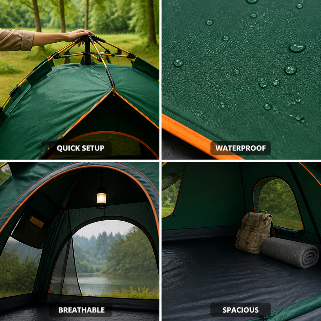 Hydraulic Quick-Up Waterproof Camping Tent (3-8 Person)