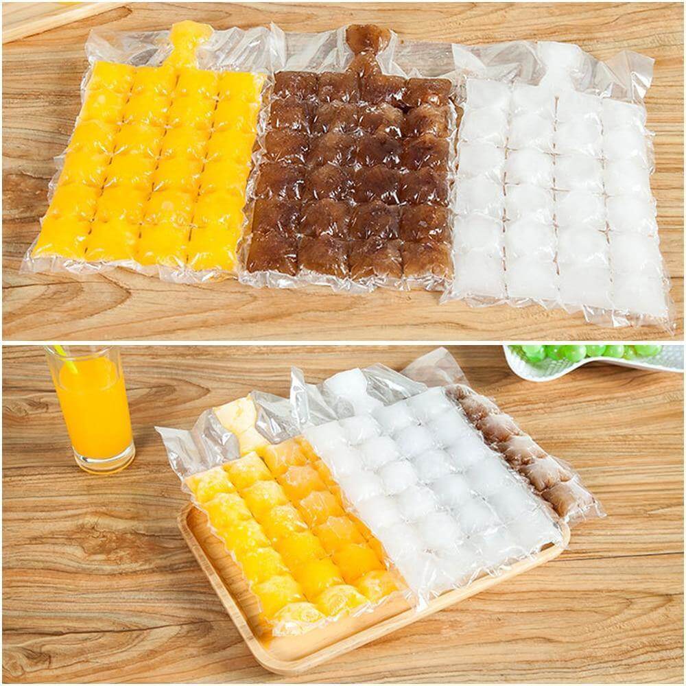 Ice Cube Bags Self-Sealing 24-Grid Food-Grade PE
