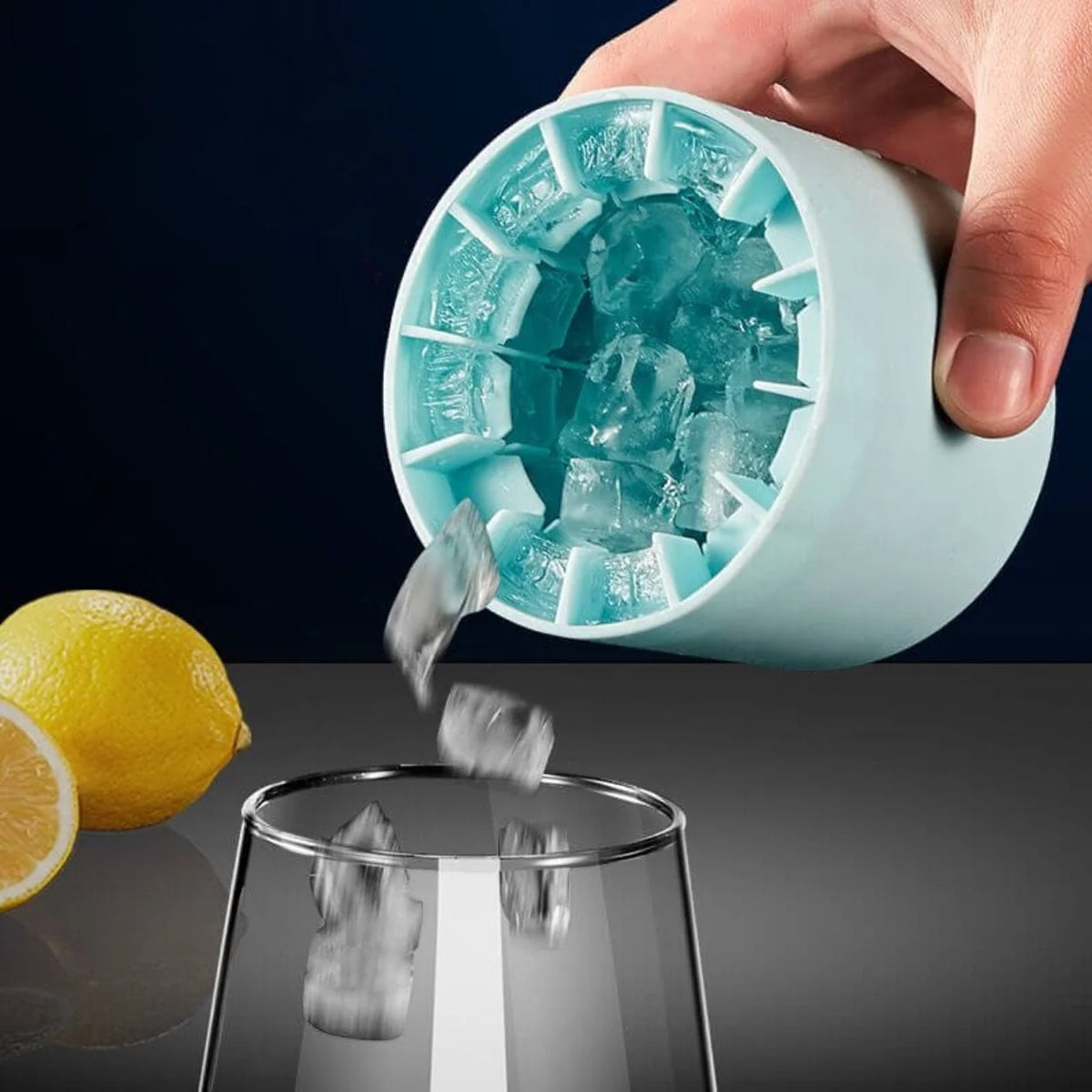 Ice Cube Tray Set Stackable Fitted Lids Flexible Base