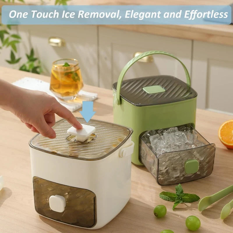Ice Cube Tray Set Stackable Leakproof Lid 48-Cube Capacity
