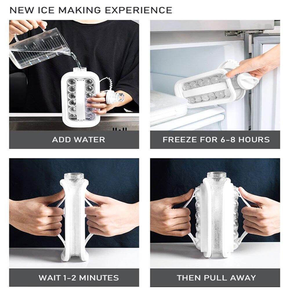 Ice Mold Pitcher Portable 17-Piece Ice Tray