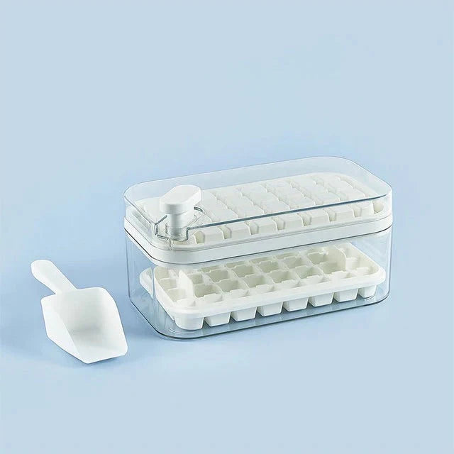 Ice Tray System Push Release Storage & Scoop