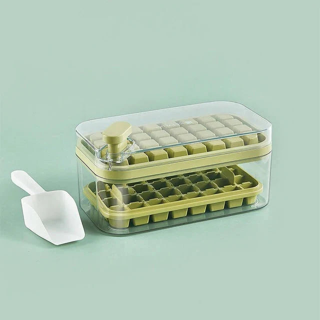 Ice Tray System Push Release Storage & Scoop