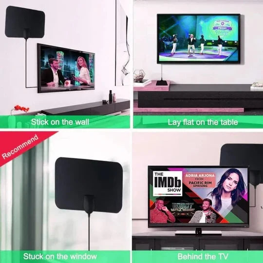 Indoor TV Antenna Slim Flat Adhesive Backing