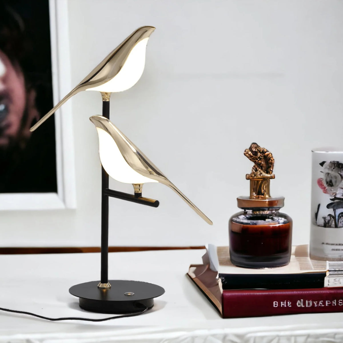 Indoor Wall Sconce Concealed LED Brass Bird Accent