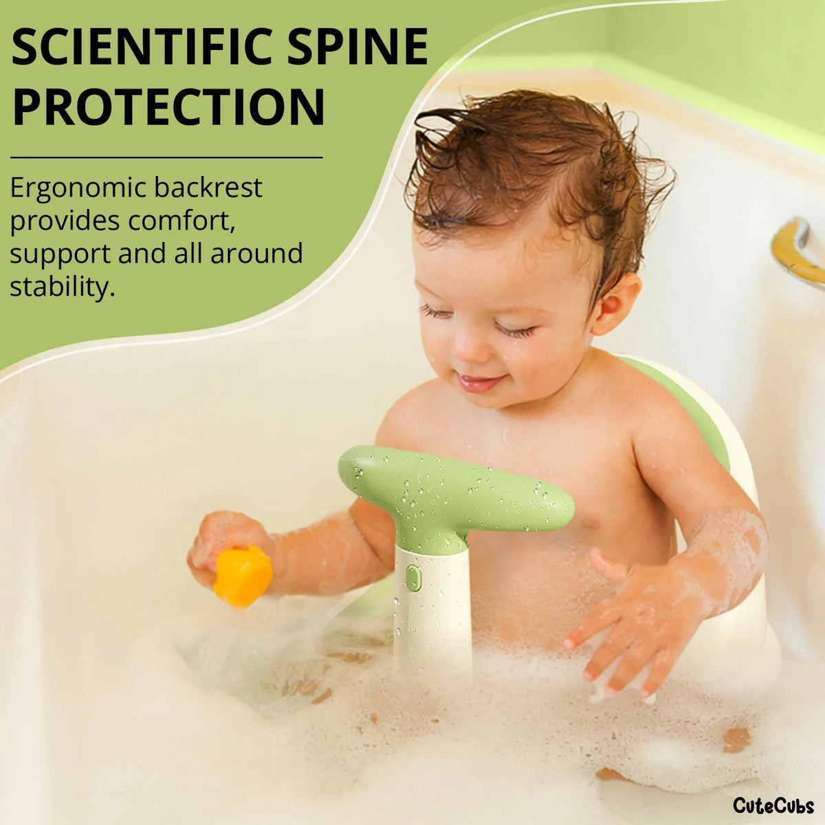 Infant Bath Seat Suction Cup Breathable Mesh & Thermometer