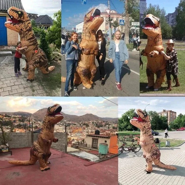 Inflatable Dinosaur Costume Built-In Blower Gloves Included