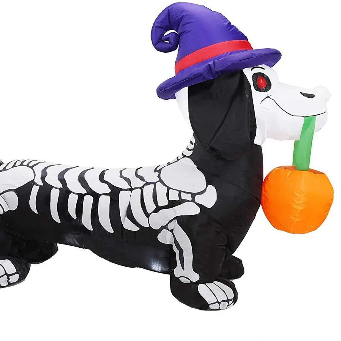 Inflatable Halloween Dog Skeleton Design Glowing Eyes Weatherproof