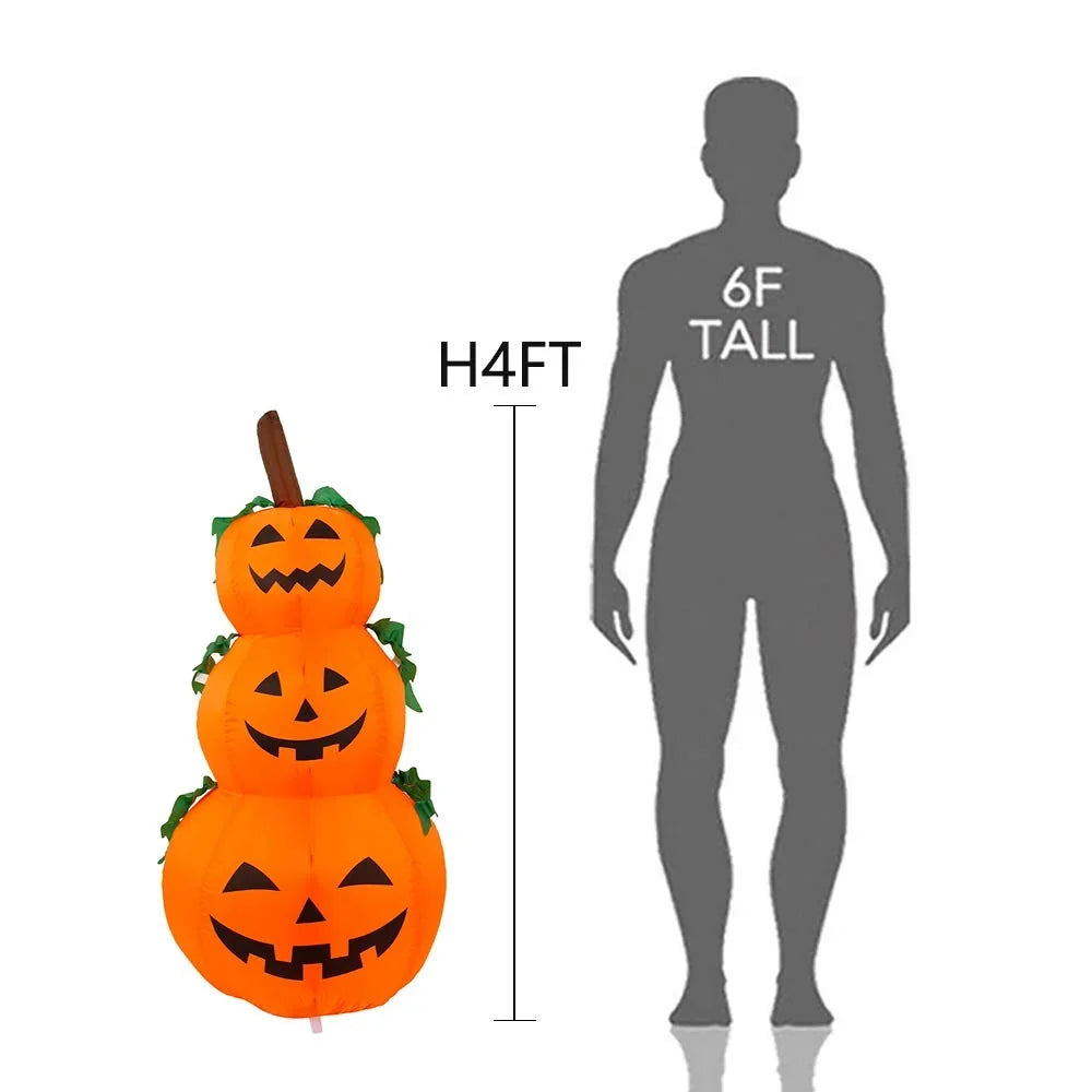 Inflatable Halloween Pumpkin Built-In Blower Weatherproof UV-Resistant