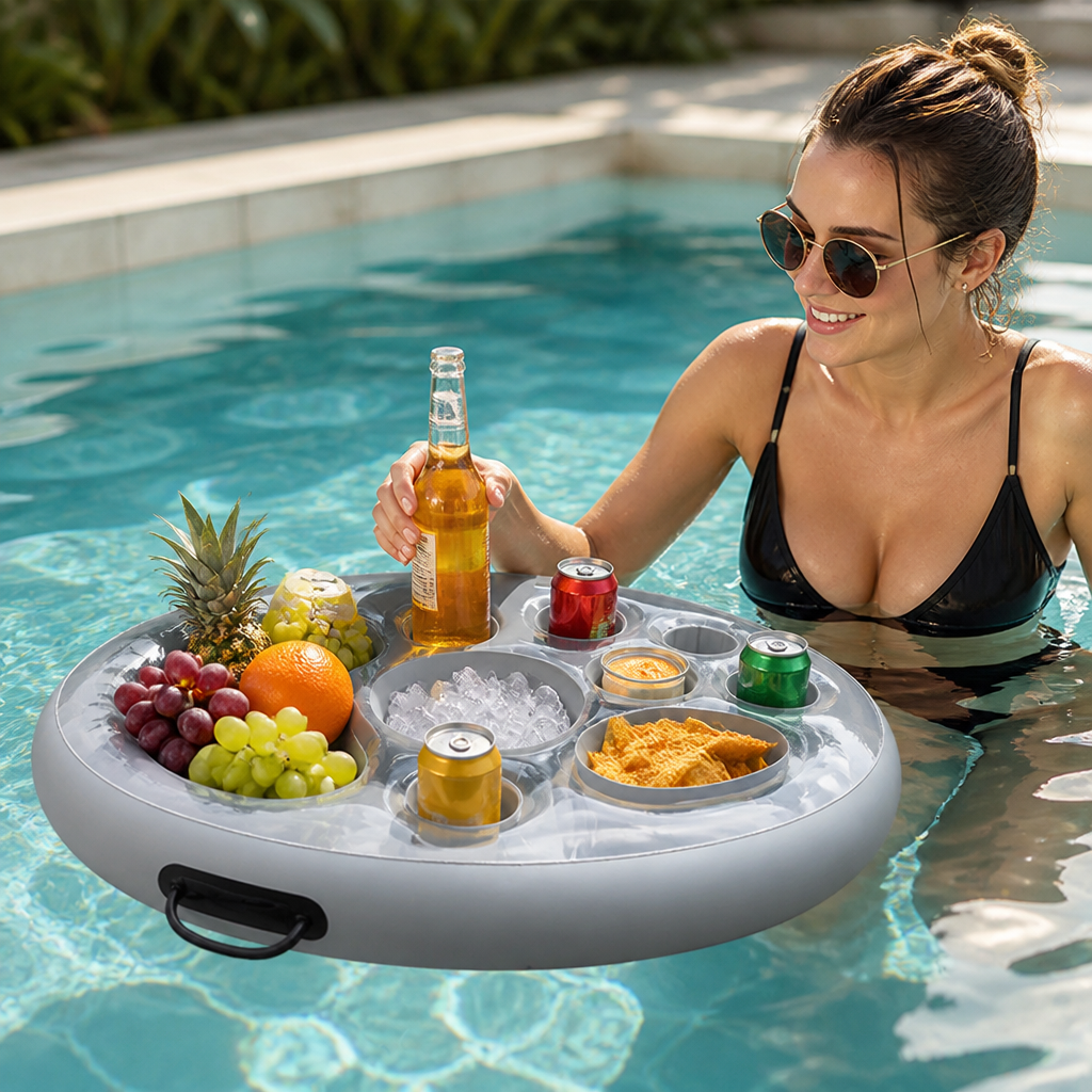 Inflatable PVC Floating Drink Tray (Ice Bar & Cup Holders)